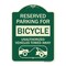 Signmission Reserved Parking for Bicycle Unauthorized Vehicles Towed Away Aluminum Sign, 24" x 18", G-1824-23131 A-DES-G-1824-23131 - alternate 1